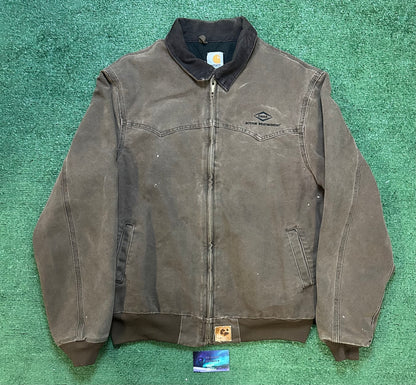 Vintage 1990s carhartt Santa Fe embroidered brown jacket