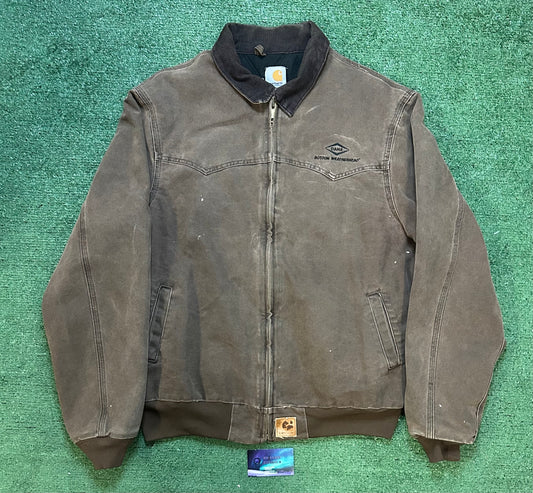 Vintage 1990s carhartt Santa Fe embroidered brown jacket