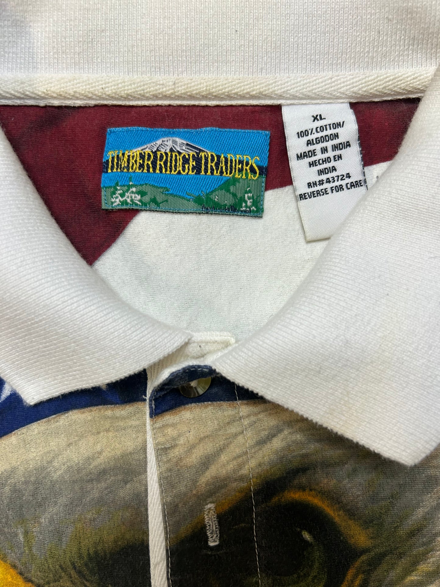 Vintage 1990s Bald Eagle all over print polo