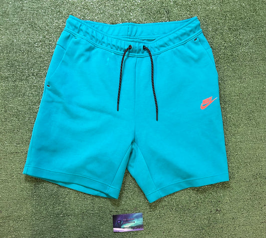 Nike tech fleece blue and orange shorts
