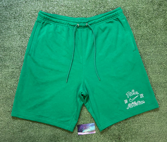 Nike green French terry shorts