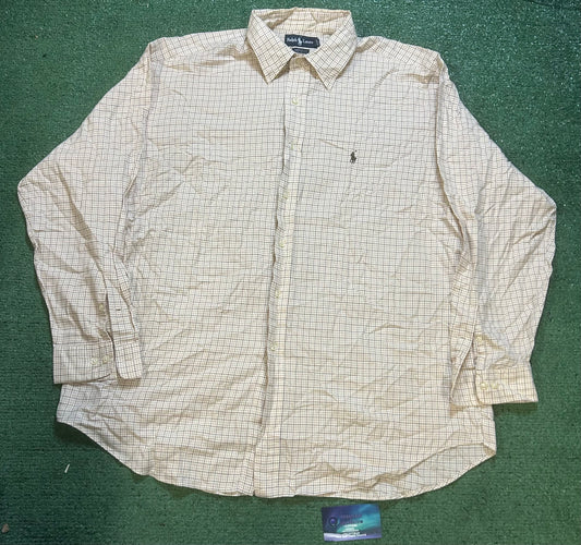 Polo Ralph Lauren beige & brown button up