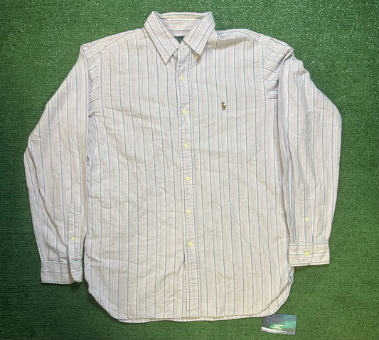 Polo Ralph Lauren pink and blue striped button up