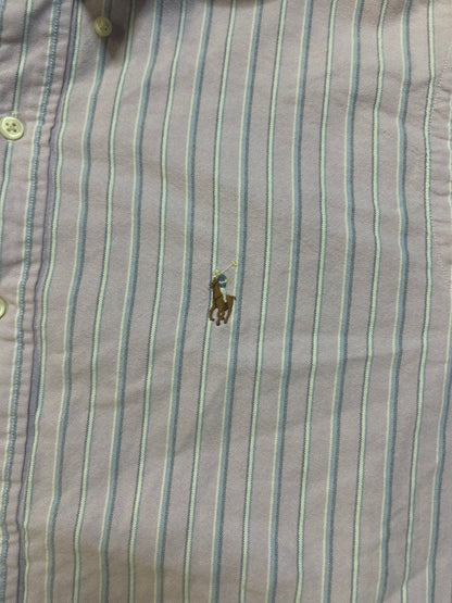 Polo Ralph Lauren pink and blue striped button up