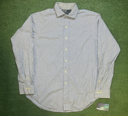Polo Ralph Lauren blue and white button up