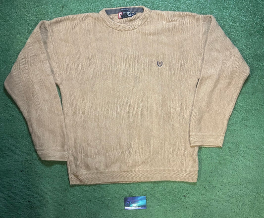 vintage beige herringbone knit chaps Ralph Lauren sweater