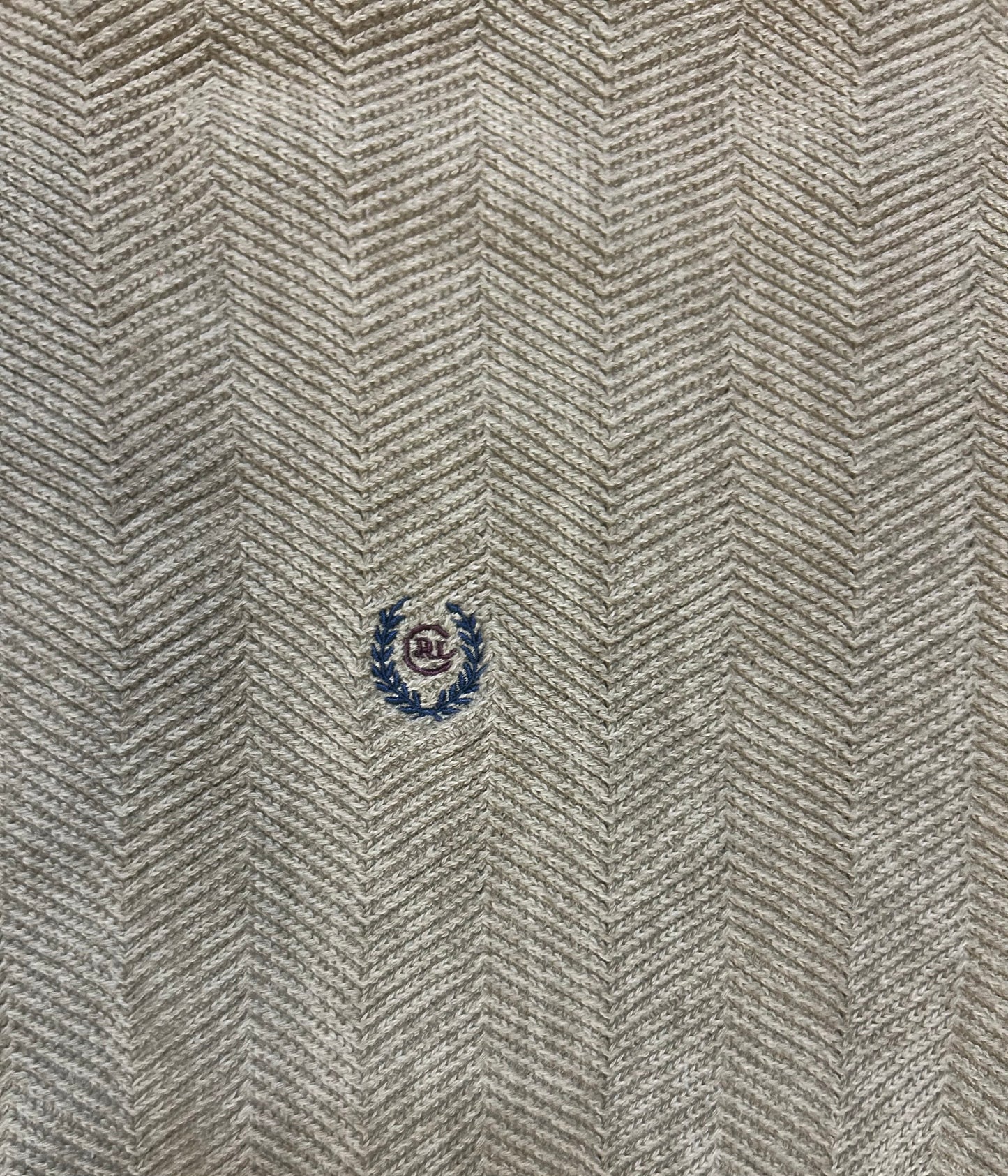 vintage beige herringbone knit chaps Ralph Lauren sweater