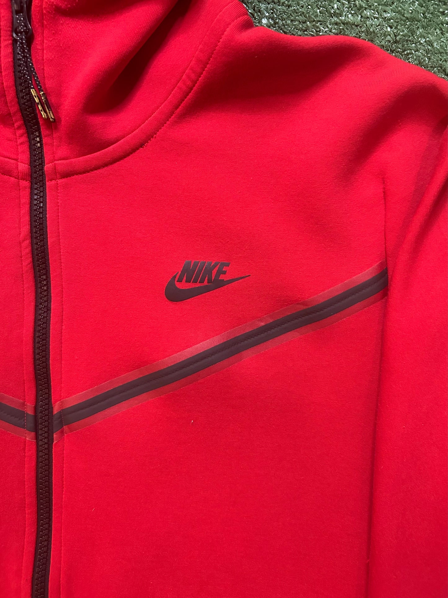 Nike tech fleece red hoodie