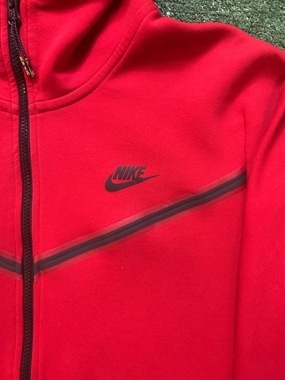 Nike tech fleece red hoodie