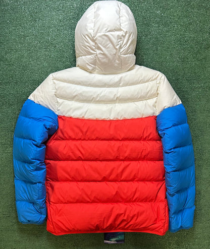 Nike colorblock puffer white red blue jacket