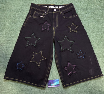 Jabber Star Black Denim Shorts