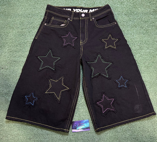 Jabber Star Black Denim Shorts