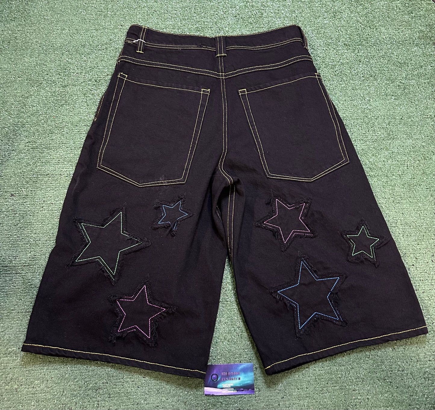 Jabber Star Black Denim Shorts