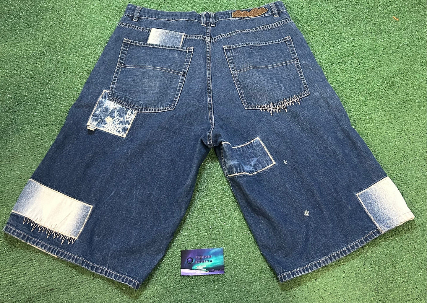Vintage pelle pelle denim patchwork jean shorts