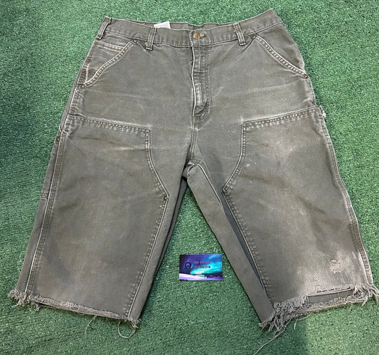 Vintage Carhartt double knees moss green shorts