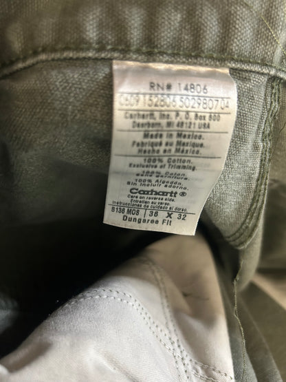 Vintage Carhartt double knees moss green shorts