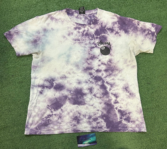 Stussy tie dye 8 ball tee