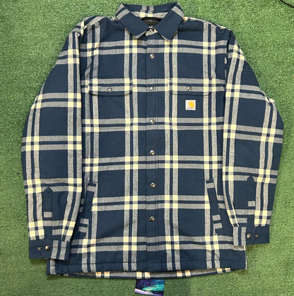 Carhartt blue and white sherpa flannel