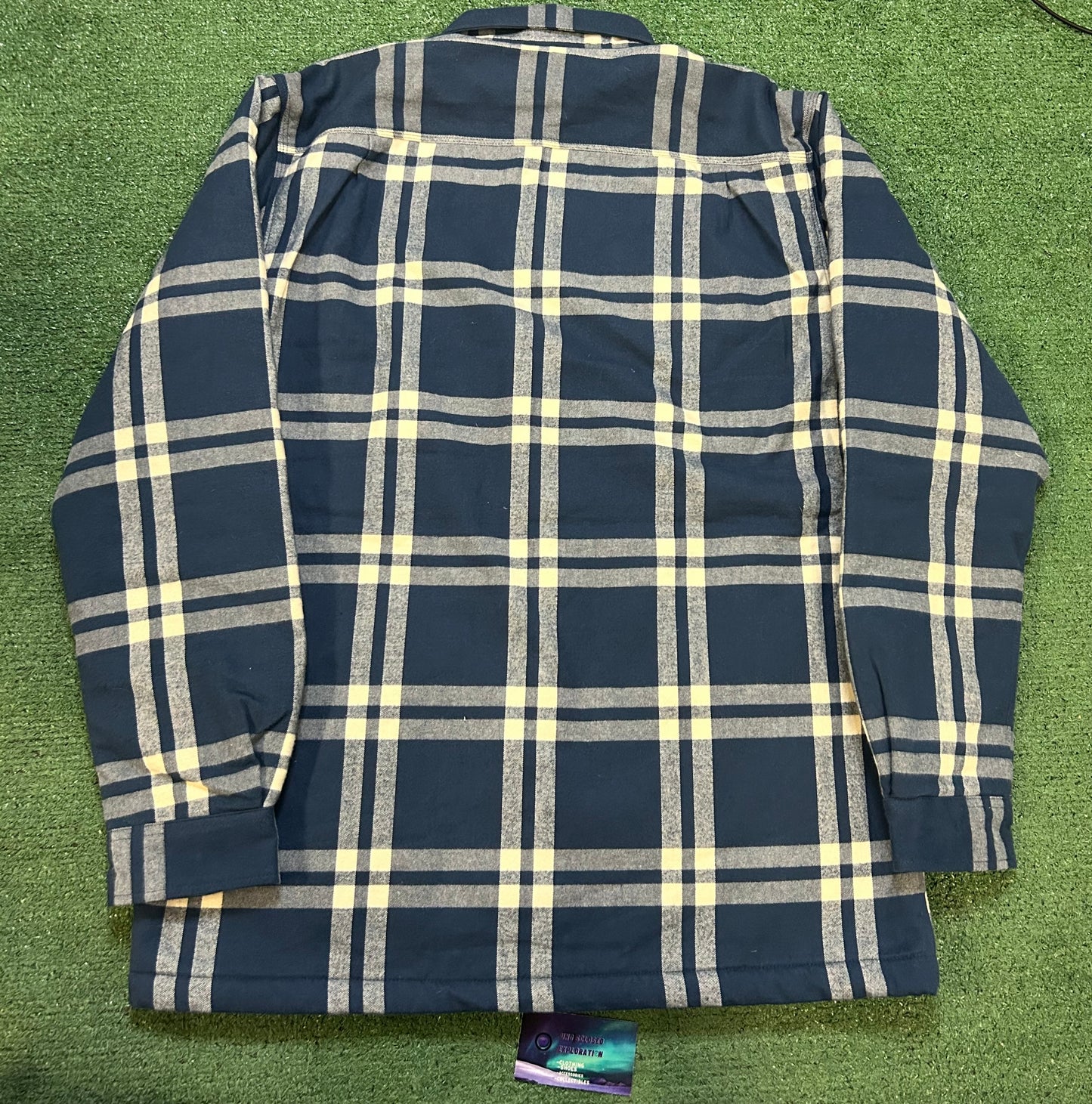 Carhartt blue and white sherpa flannel