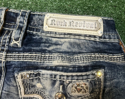 Rock revival rhinestone straight leg jeans