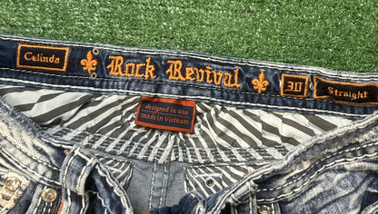 Rock revival rhinestone straight leg jeans