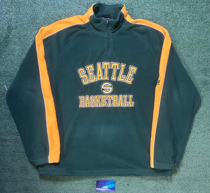 Vintage 2000s Seattle Sonics basketball embroidered quarter zip