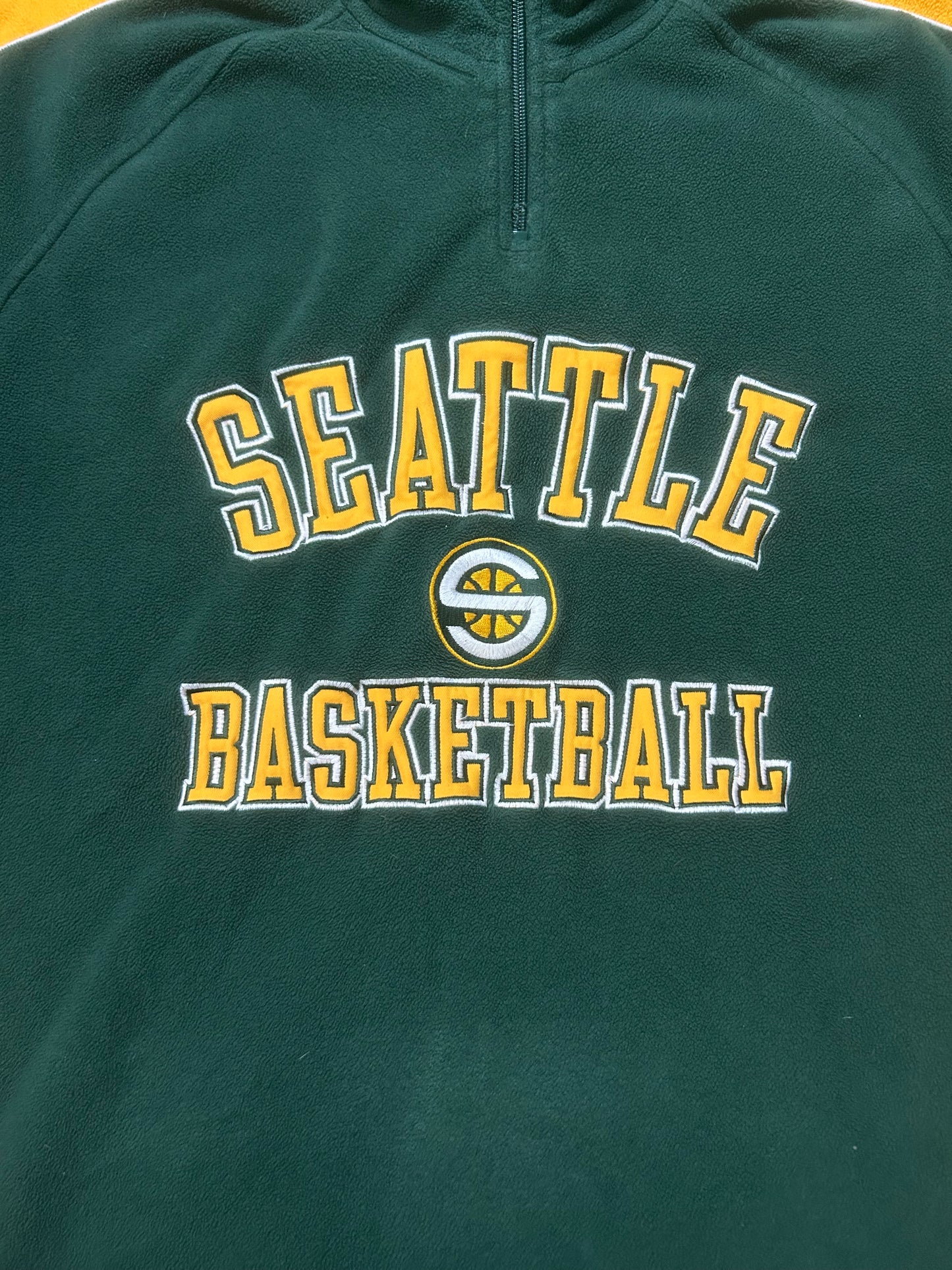 Vintage 2000s Seattle Sonics basketball embroidered quarter zip