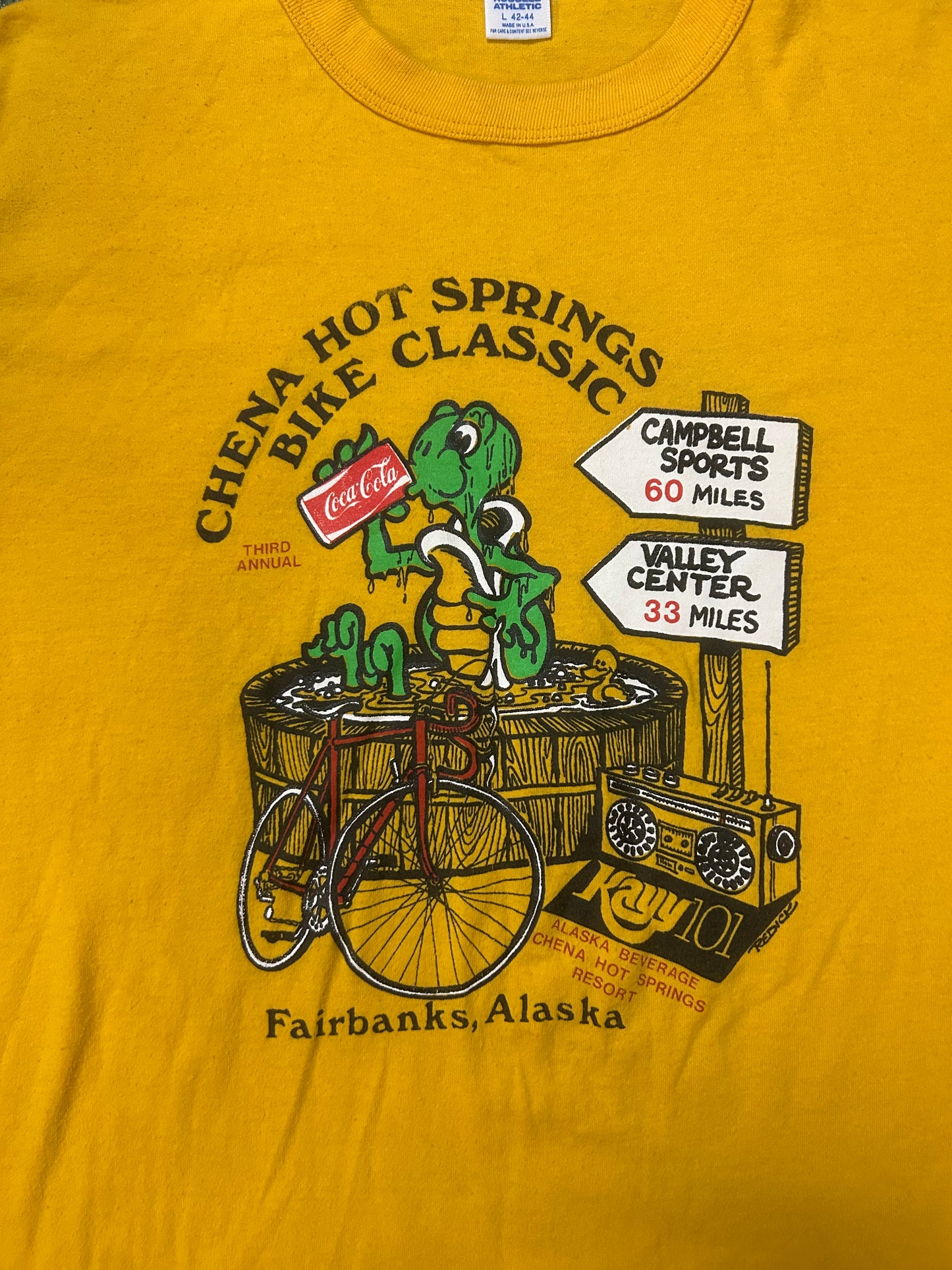 Vintage 1990s Fairbanks Alaska bike classic turtle tee