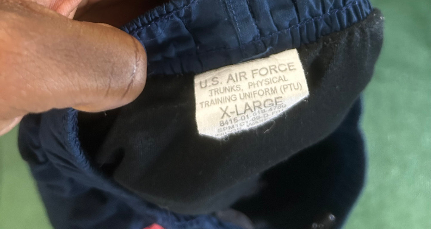 Vintage US Air Force navy & white shorts