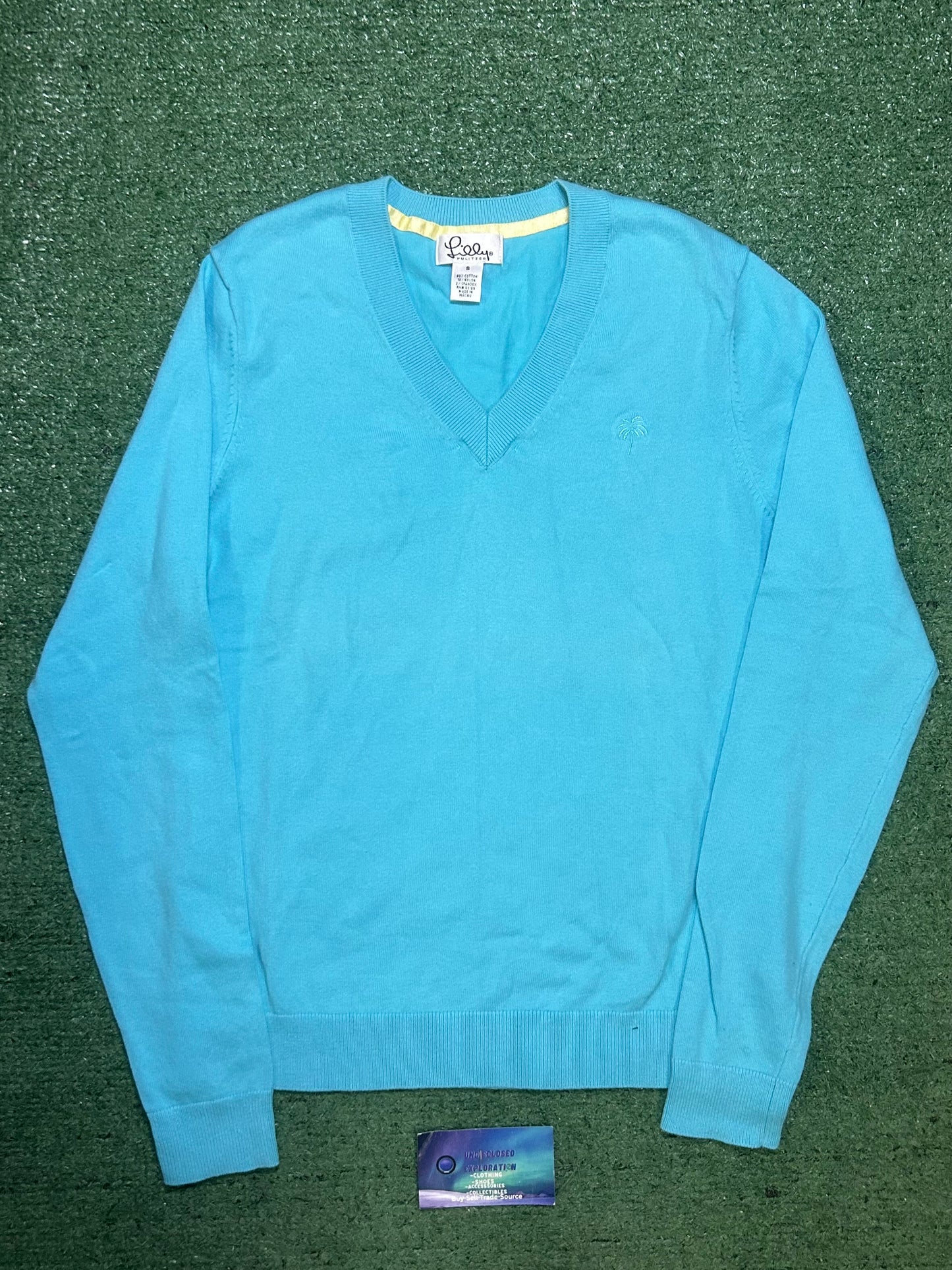 Lilly Pulitzer V-neck turquoise sweater