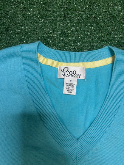 Lilly Pulitzer V-neck turquoise sweater