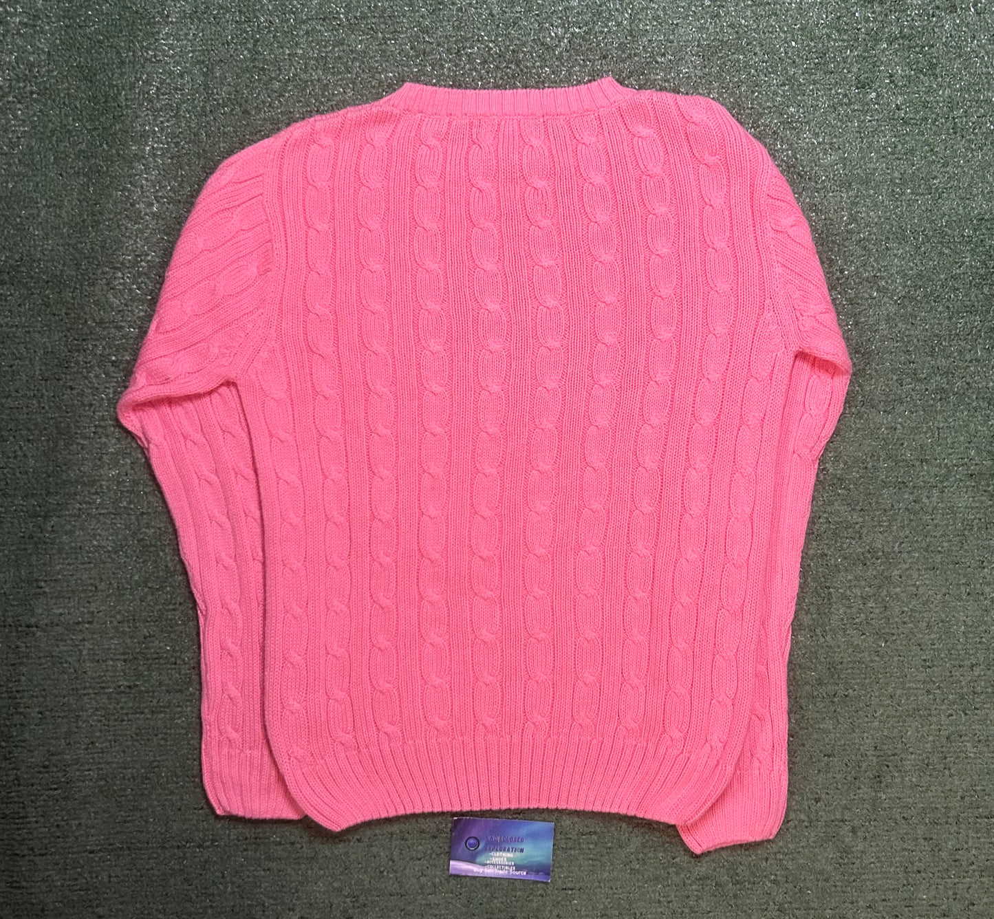 Lily Pulitzer pink cable knit crewneck