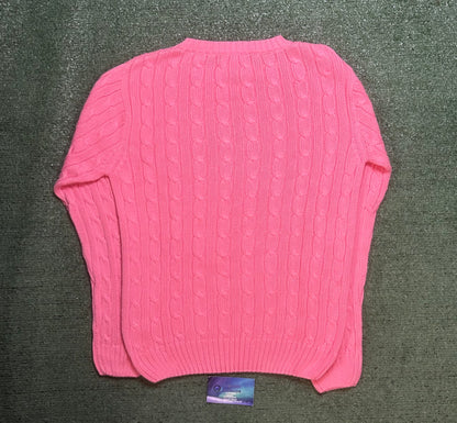 Lily Pulitzer pink cable knit crewneck