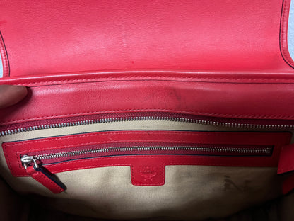 MCM visetos red messenger crossbody bag