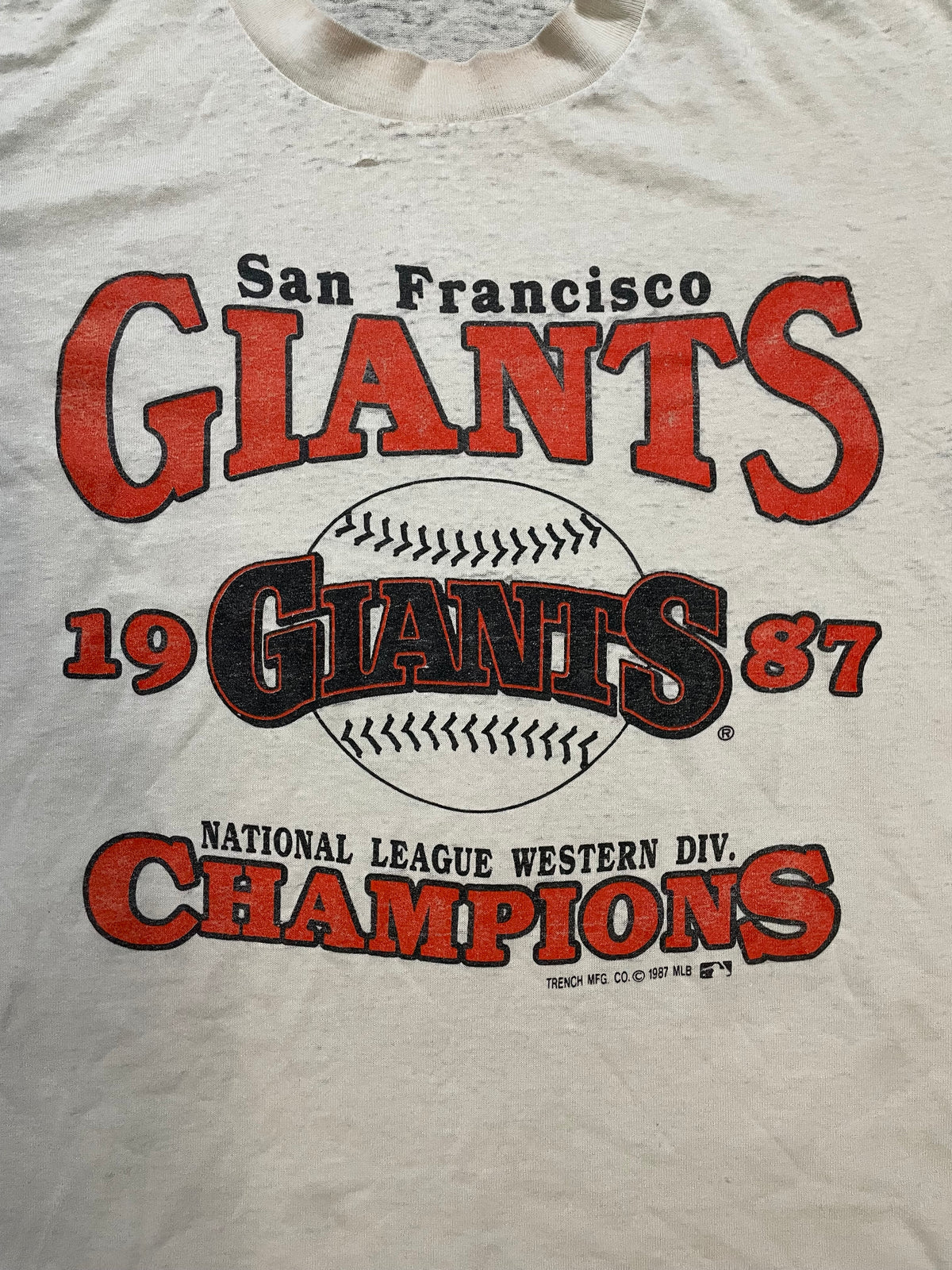 Vintage 1987 San Francisco National league western division champions tee