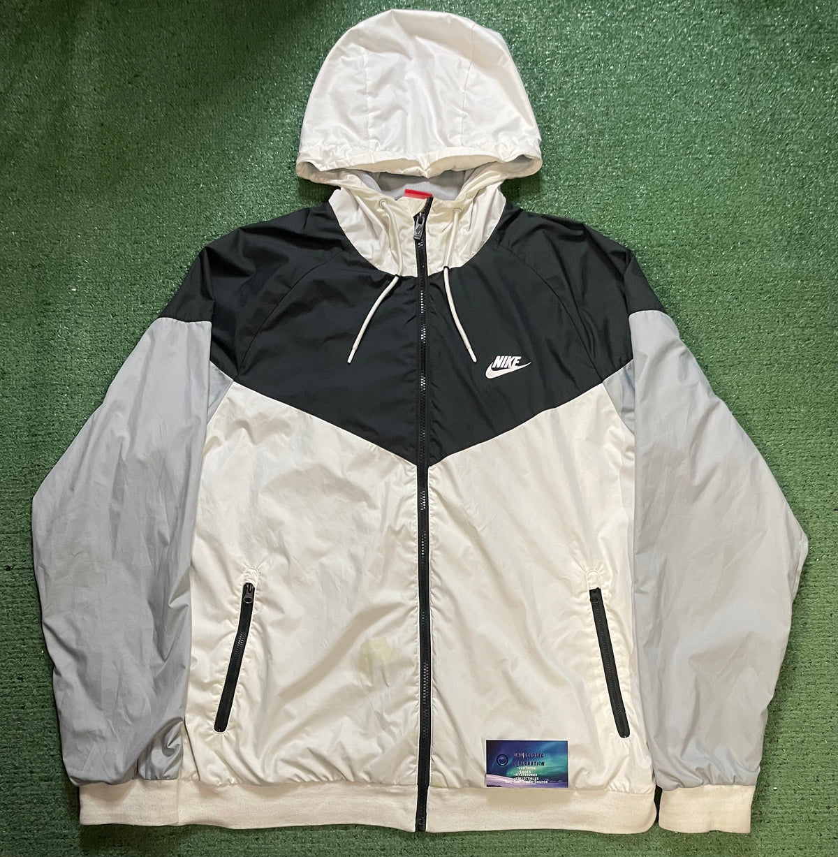 Nike black & white windbreaker jacket