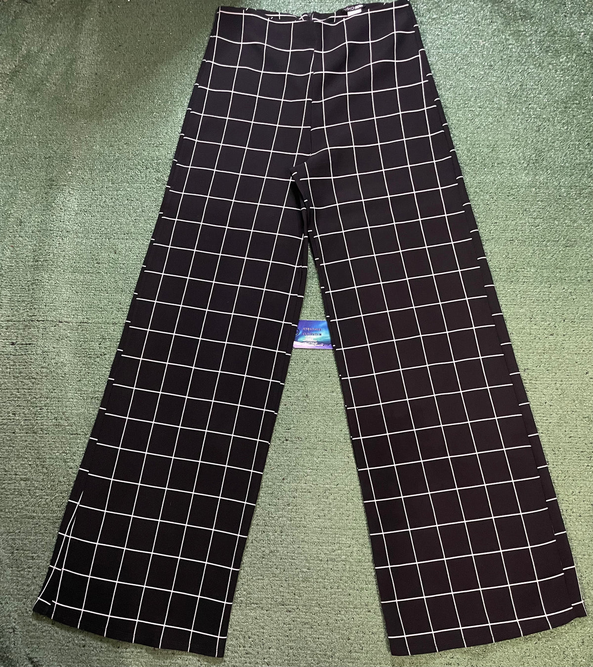 Fashion Nova black grid pants