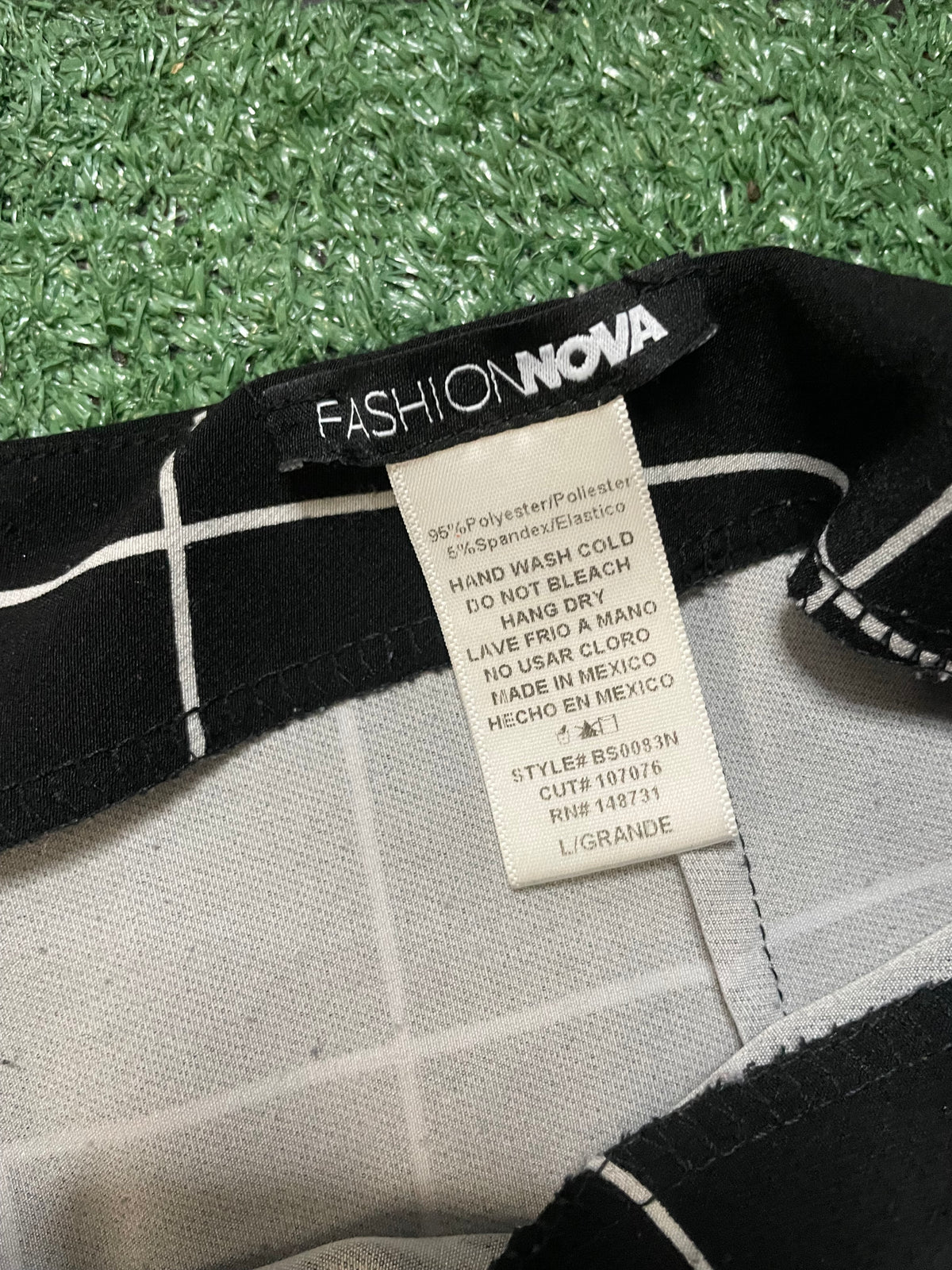 Fashion Nova black grid pants