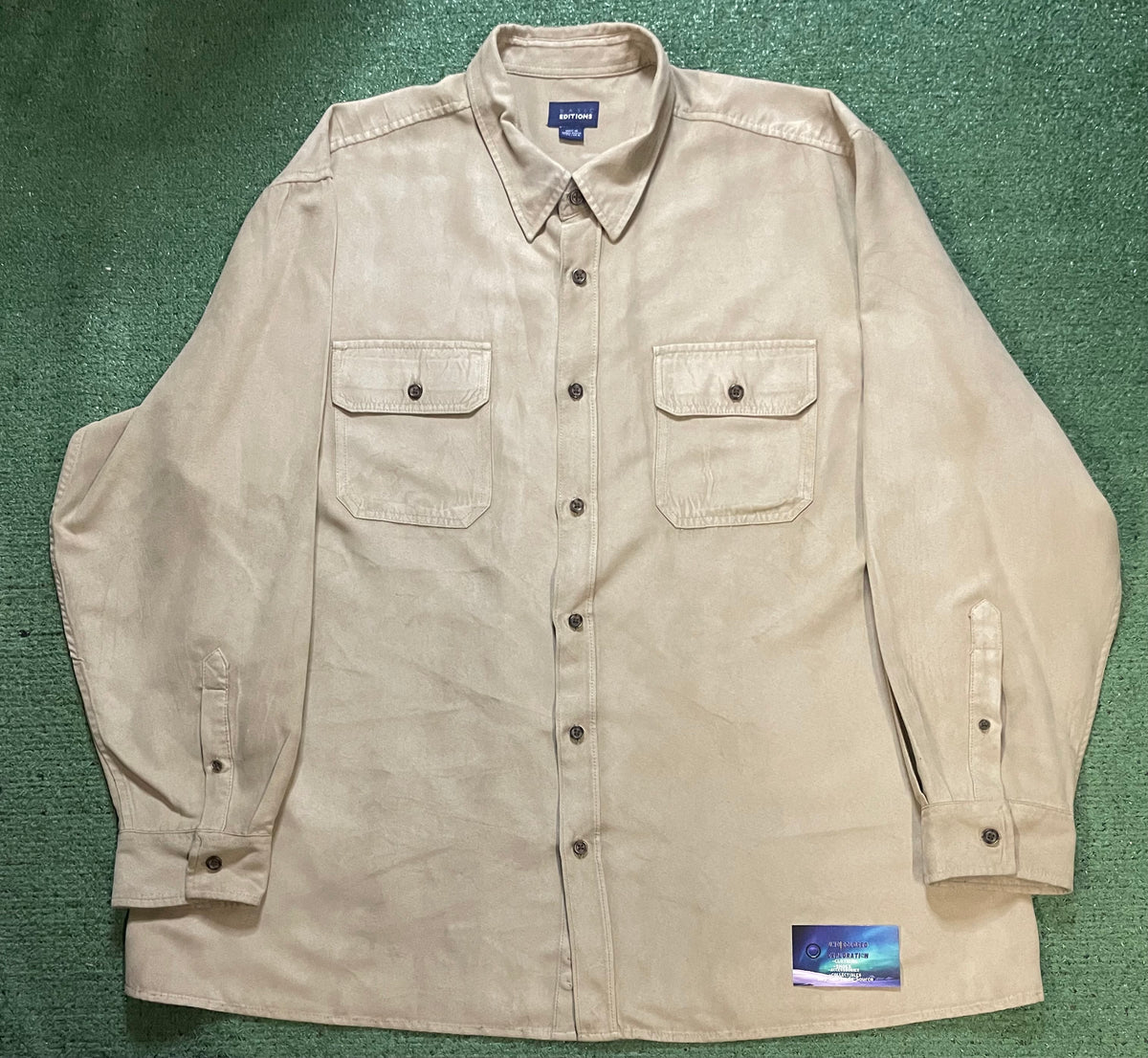 Basic Editions beige button up