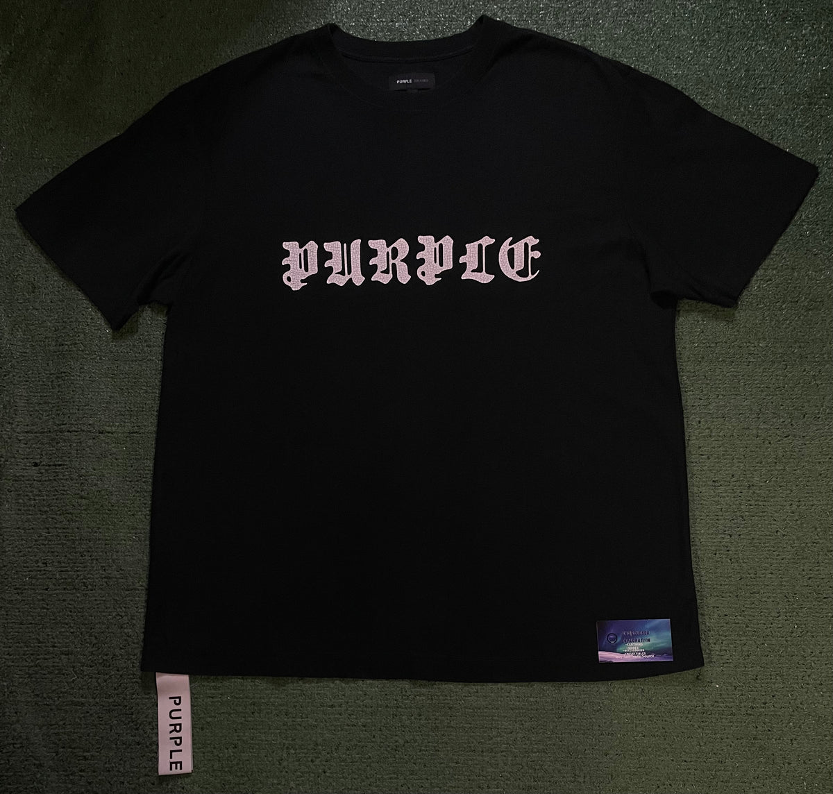 Purple Brand textured black tee
