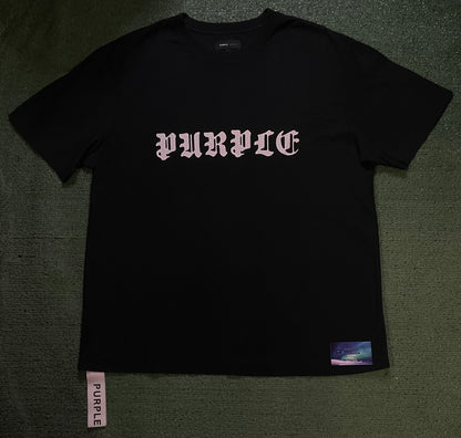 Purple Brand textured black tee
