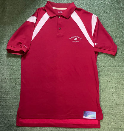 Washington State Football WSU red & white polo