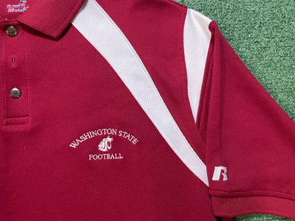 Washington State Football WSU red & white polo
