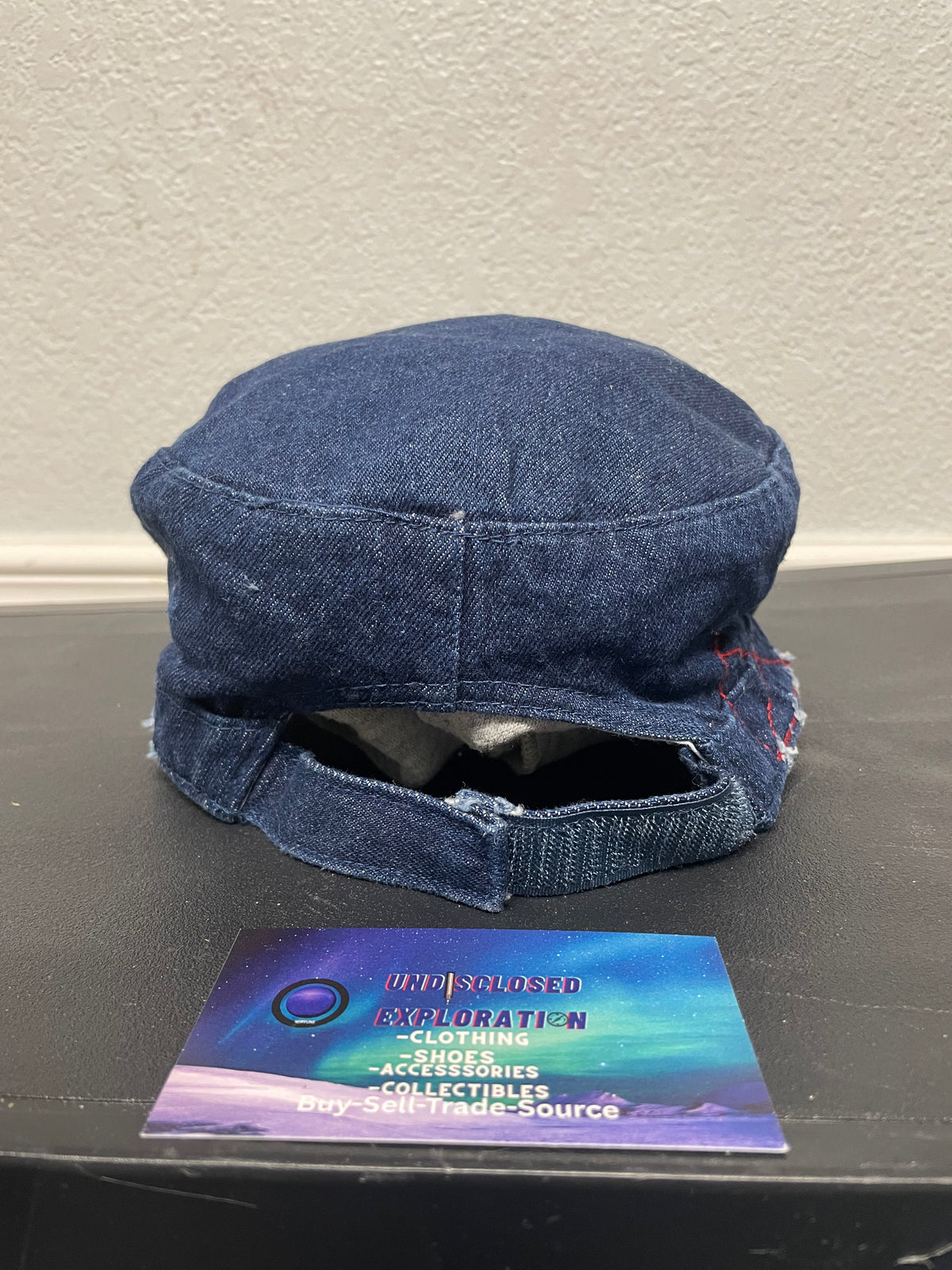 Denim dark wash cadet hat