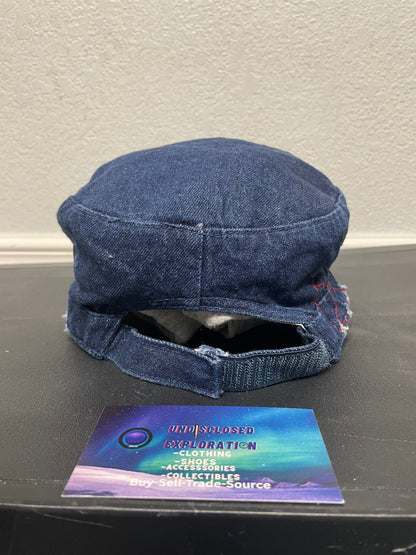 Denim dark wash cadet hat