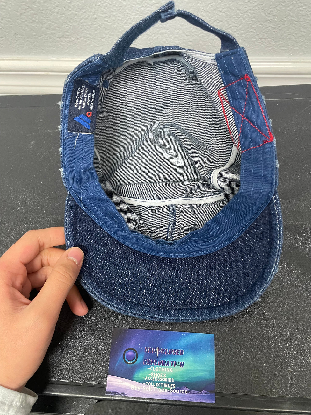 Denim dark wash cadet hat