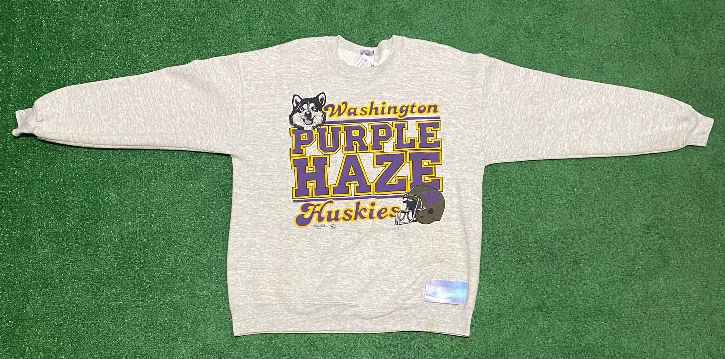 Vintage 1990s purple haze huskies crewneck