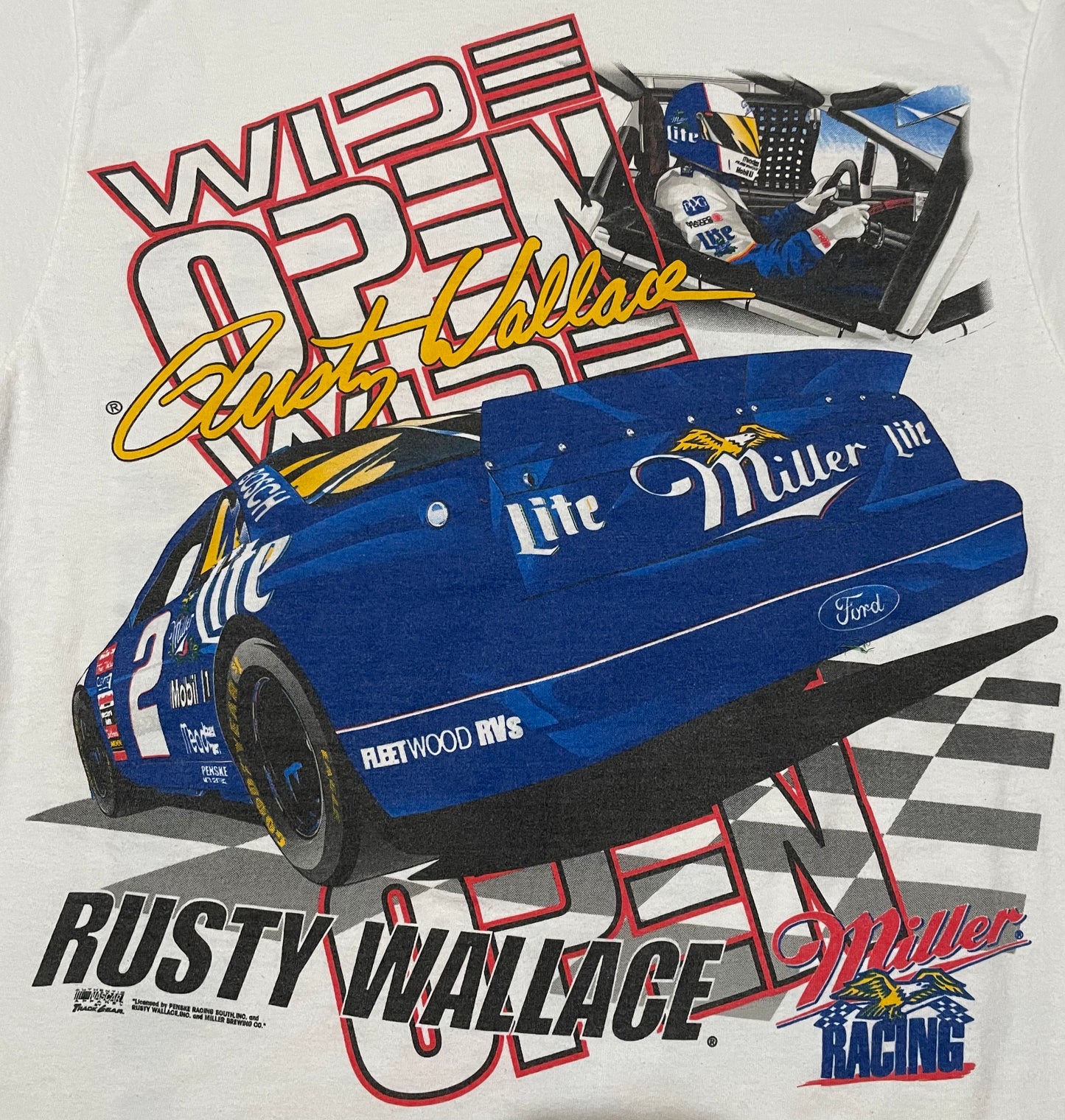 Vintage 1990s nascar rusty wallace tee