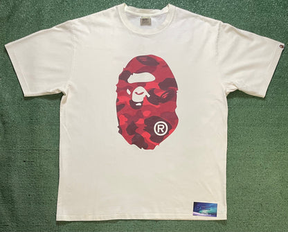 A Bathing Ape Bape red camo ape head tee