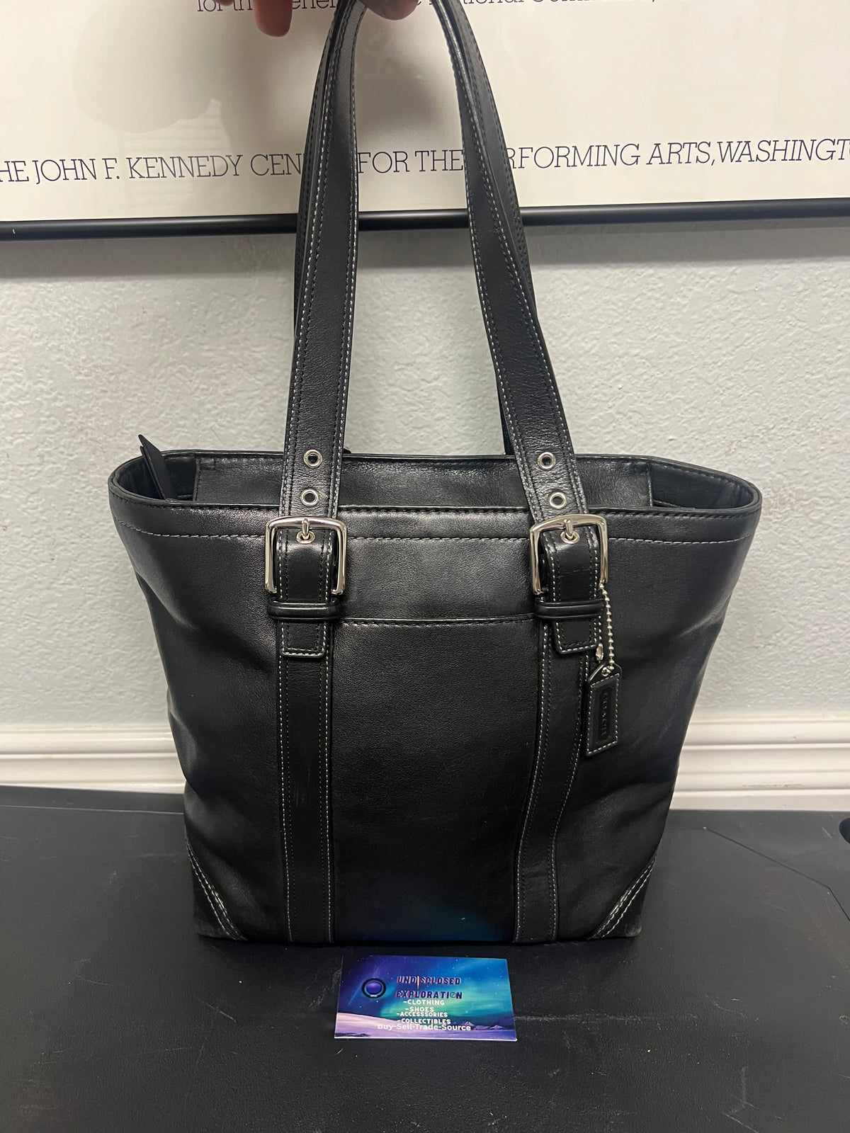 vintage Coach Hamptons Smooth Leather Tote Bag